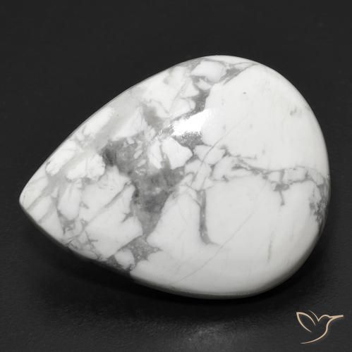 17.67ct Natürlicher gräulich-weiß Howlith, Birnenform, Lichtundurchlässig