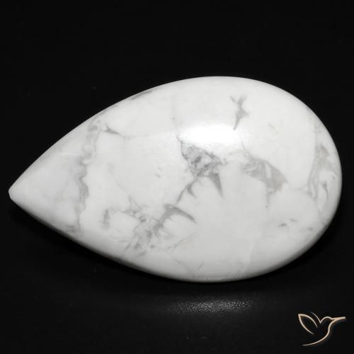 18.97ct Natürlicher gräulich-weiß Howlith, Birnenform, Lichtundurchlässig