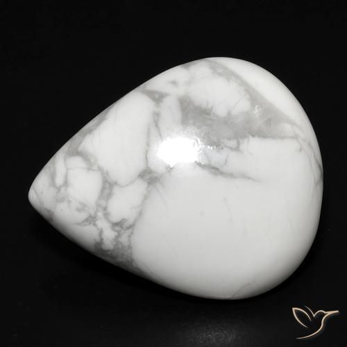 18.33ct Natürlicher gräulich-weiß Howlith, Birnenform, Lichtundurchlässig