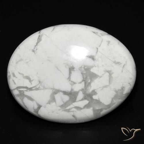 17.91ct Natürlicher gräulich-weiß Howlith, Oval, Lichtundurchlässig