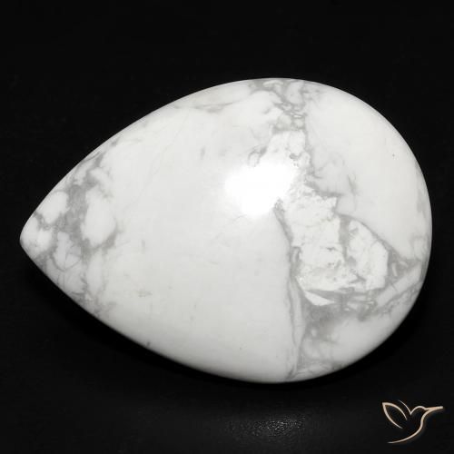 15.79ct Natürlicher gräulich-weiß Howlith, Birnenform, Lichtundurchlässig