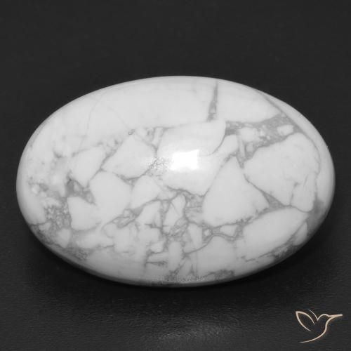 15.19ct Natürlicher Mehrfarbiges Weiß Howlith, Oval, Lichtundurchlässig