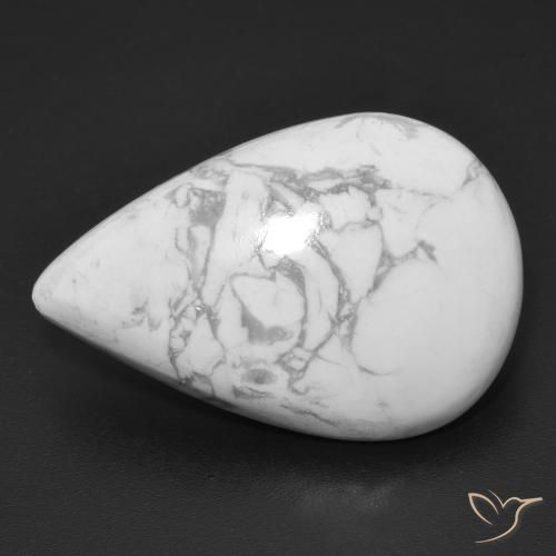 20.70ct Natürlicher gräulich-weiß Howlith, Birnenform, Lichtundurchlässig