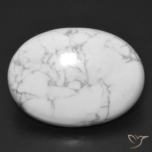 19.37ct Natürlicher gräulich-weiß Howlith, Oval, Lichtundurchlässig
