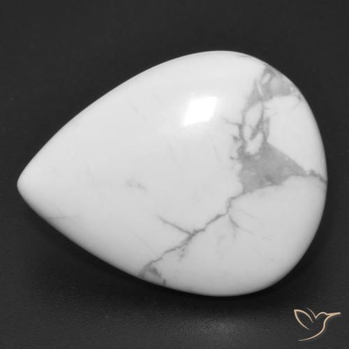 16.12ct Natürlicher gräulich-weiß Howlith, Birnenform, Lichtundurchlässig