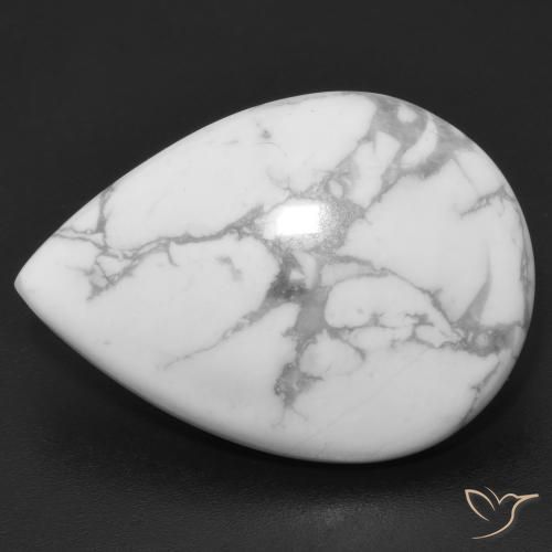 15.90ct Natürlicher gräulich-weiß Howlith, Birnenform, Lichtundurchlässig