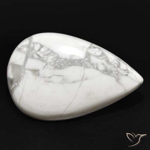 23.41ct Natürlicher gräulich-weiß Howlith, Birnenform, Lichtundurchlässig