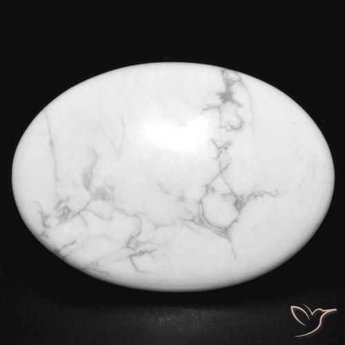 30.49ct Natürlicher gräulich-weiß Howlith, Oval, Lichtundurchlässig