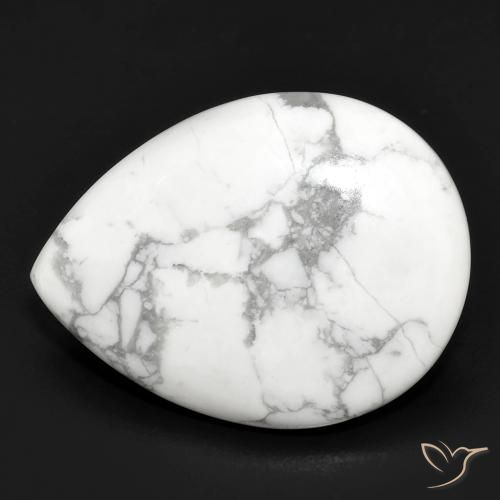 14.46ct Natürlicher gräulich-weiß Howlith, Birnenform, Lichtundurchlässig