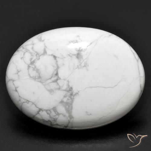 26.94ct Natürlicher gräulich-weiß Howlith, Oval, Lichtundurchlässig