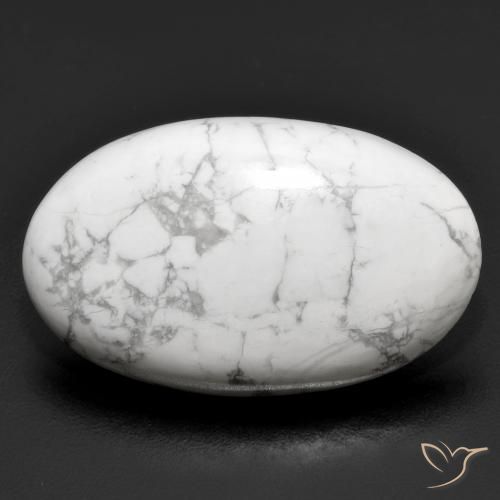 22.76ct Natürlicher gräulich-weiß Howlith, Oval, Lichtundurchlässig