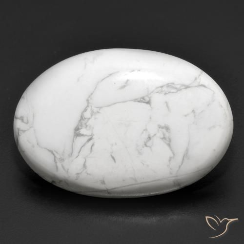 22.30ct Natürlicher gräulich-weiß Howlith, Oval, Lichtundurchlässig
