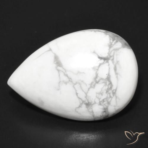 15.18ct Natürlicher gräulich-weiß Howlith, Birnenform, Lichtundurchlässig