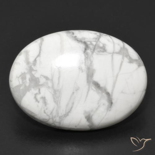 18.91ct Natürlicher gräulich-weiß Howlith, Oval, Lichtundurchlässig