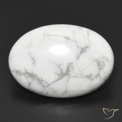 15.06ct Natürlicher gräulich-weiß Howlith, Oval, Lichtundurchlässig
