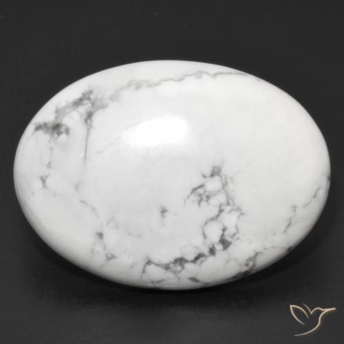 30.49ct Natürlicher gräulich-weiß Howlith, Oval, Lichtundurchlässig