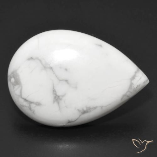 23.64ct Natürlicher gräulich-weiß Howlith, Birnenform, Lichtundurchlässig