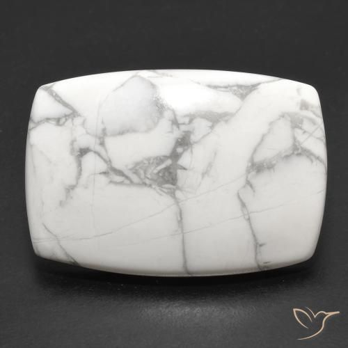 21.38ct Natürlicher gräulich-weiß Howlith, Kissen, Lichtundurchlässig