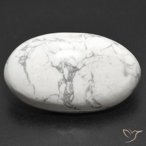 22.94ct Natürlicher gräulich-weiß Howlith, Oval, Lichtundurchlässig