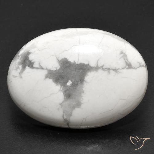 18.95ct Natürlicher gräulich-weiß Howlith, Oval, Lichtundurchlässig