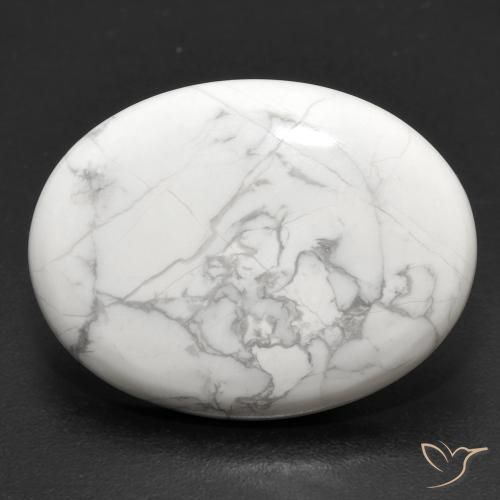16.35ct Natürlicher gräulich-weiß Howlith, Oval, Lichtundurchlässig