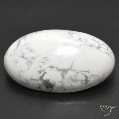 22.32ct Natürlicher gräulich-weiß Howlith, Oval, Lichtundurchlässig