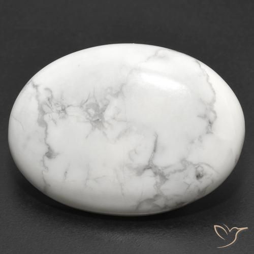 23.87ct Natürlicher gräulich-weiß Howlith, Oval, Lichtundurchlässig