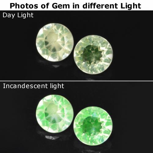 0,19 ct natürliche grüner Hyalitopal-Edelsteine, Rundschliff, Lichtdurchlässig