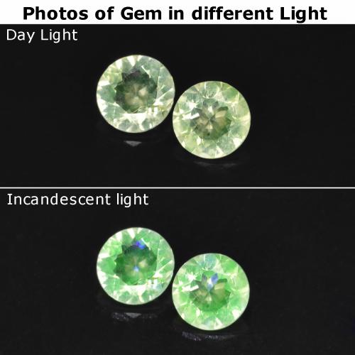0,22 ct natürliche grüner Hyalitopal-Edelsteine, Rundschliff, Transparent