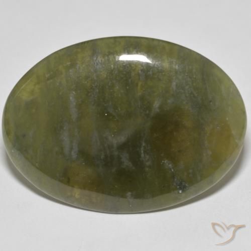 35.36ct Natürlicher Erdiges Grün Idokras, Oval, Lichtundurchlässig