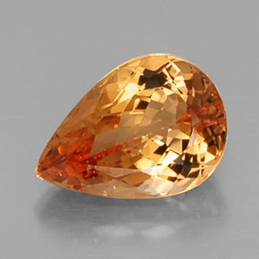 5,05 ctw natürlicher orangefarbener Imperial-Topas, Birnenform, VS