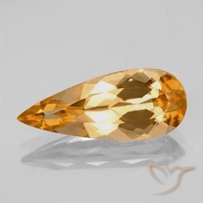 3.79ct Natürlicher Tigerorange Kaiserlicher Topas, Birnenform, VVS-VS