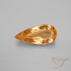 3.80ct Natürlicher hellorange Kaiserlicher Topas, Birnenform, VVS