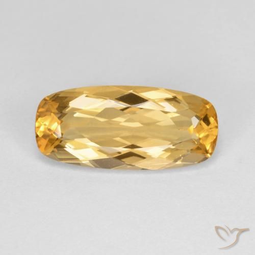 3.96ct Natürlicher gold-orange Kaiserlicher Topas, Kissen, VVS