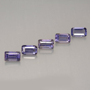 1,34 ct natürliche violetter Iolith-Edelsteine, Smaragdschliff, VVS-VS