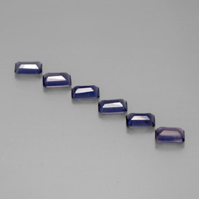  ct natürliche blauer Iolith-Edelsteine, Smaragdschliff, VS