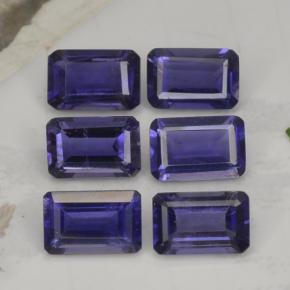 2,88 ct natürliche blauer Iolith-Edelsteine, Smaragdschliff, VS