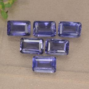 3,13 ct natürliche blauer Iolith-Edelsteine, Smaragdschliff, VS