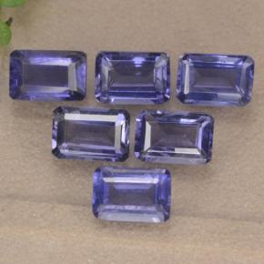 3,13 ct natürliche blauer Iolith-Edelsteine, Smaragdschliff, VS