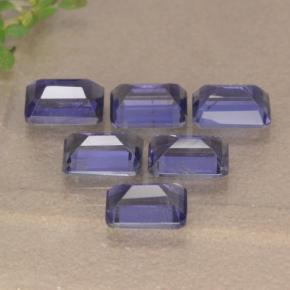 3,13 ct natürliche blauer Iolith-Edelsteine, Smaragdschliff, VS