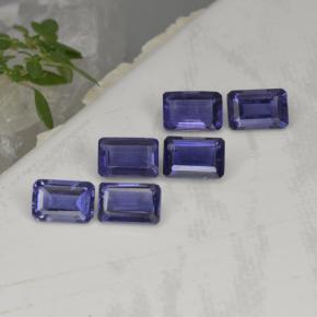 3,20 ct natürliche blauer Iolith-Edelsteine, Smaragdschliff, VS