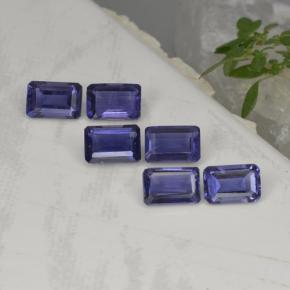 3,20 ct natürliche blauer Iolith-Edelsteine, Smaragdschliff, VS