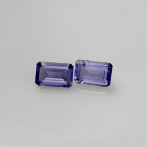  ct natürliche blauer Iolith-Edelsteine, Smaragdschliff, VS