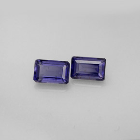  ct natürliche blauer Iolith-Edelsteine, Smaragdschliff, VS