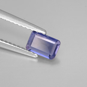 0,36 ctw natürlicher blauer Iolith, Smaragdschliff, VS