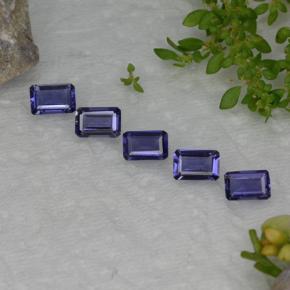 2,28 ct natürliche blauer Iolith-Edelsteine, Smaragdschliff, VS