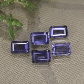 2,77 ct natürliche violetter Iolith-Edelsteine, Smaragdschliff, VS