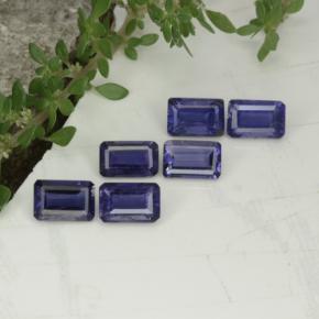 3,11 ct natürliche blauer Iolith-Edelsteine, Smaragdschliff, VS