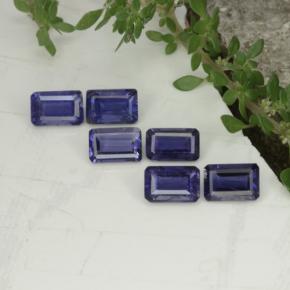 3,11 ct natürliche blauer Iolith-Edelsteine, Smaragdschliff, VS