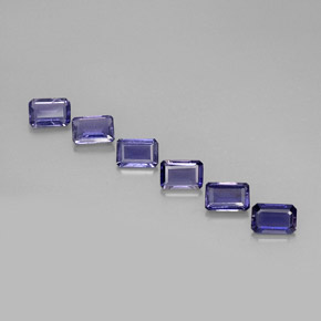 2,70 ct natürliche violetter Iolith-Edelsteine, Smaragdschliff, VS